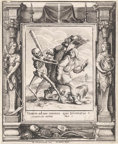 De marskramer en de Dood, Wenceslaus Hollar, 1651 Canvas Print