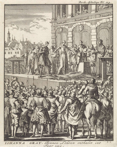 Beheading of Lady Jane Grey in London, 1554, Jan Luyken, 1698 Canvas Print