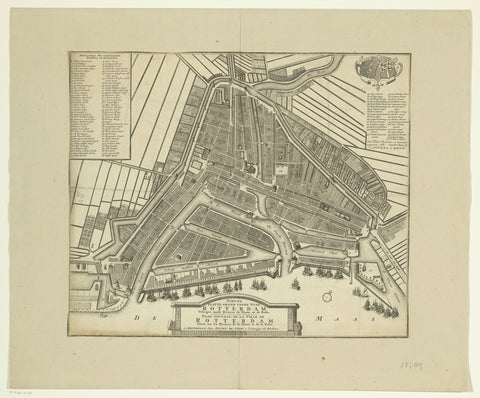 Map of Rotterdam, anonymous, 1787 - 1792 Canvas Print