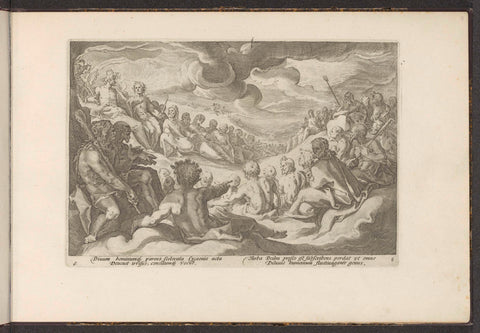 Jupiter convenes the Olympic gods, Hendrick Goltzius (workshop or), 1728 Canvas Print