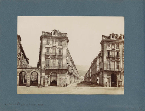 View of Via di Po and Via della Zecca in Turin, anonymous, 1850 - 1876 Canvas Print