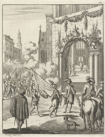 Procession to a church in Malta in celebration of the Nativity of the Virgin Mary, Jan Luyken, 1681 Canvas Print