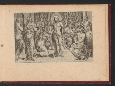 Unbelieving Thomas touches christ wounds, Philips Galle (workshop or), 1573 Canvas Print