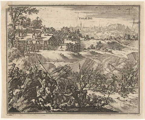 Battle of Toledo, Jacobus Harrewijn, 1682 - 1730 Canvas Print