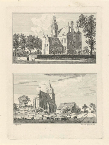 Huis Zevenaar en de kerk te Zevenaar, Paulus van Liender, 1762 Canvas Print