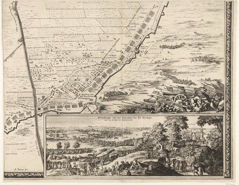 Siege and conquest of Holly by Frederik Hendrik (lower right page), 1645, Abraham Dircksz. Santvoort, 1646 Canvas Print