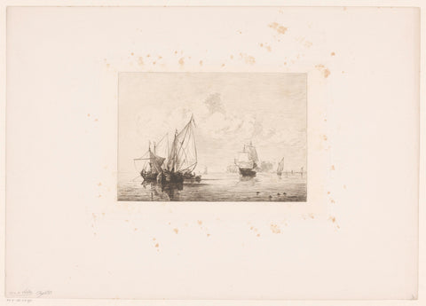 Ships at sea, William Unger, 1847 - 1889 Canvas Print