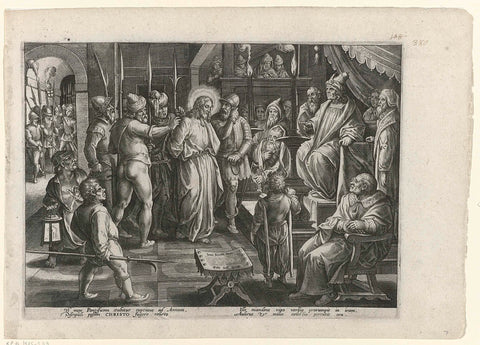 Christ for the High Priest Annas, Adriaen Collaert (attributed to), 1585 - 1586 Canvas Print