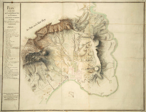 Map of Cape Town and surroundings, Robert Jacob Gordon (attributed to), 1782 Canvas Print