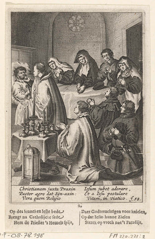 The host is administered to the sick person, 2, anonymous, 1639 - 1699 Canvas Print