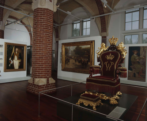 Room with paintings and the throne seat of King Willem II, William III and Wilhelmina, 1996 Canvas Print