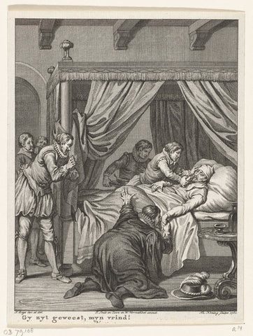 Illbed of the prince, 1574, Theodoor King, 1782 Canvas Print