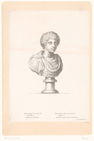 Antique bust of Geta, Etienne Baudet, 1680 Canvas Print