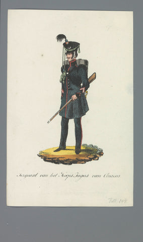 Sergeaant van het Korps Jagers van Cleerens, Albertus Verhoesen (attributed to), 1835 - 1850 Canvas Print