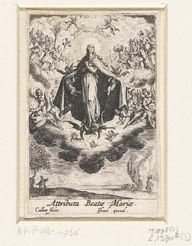 Glorification of Mary, Jacques Callot, 1633-1634 Canvas Print