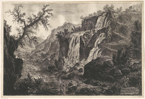 Waterfalls at Tivoli, Giovanni Battista Piranesi, 1748 - 1778 Canvas Print