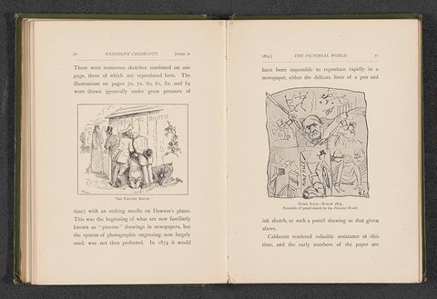 Photo reproduction of a print after a cartoon called Home Rule by Randolph Caldecott, anonymous, c. 1877 - in or before 1887 Canvas Print