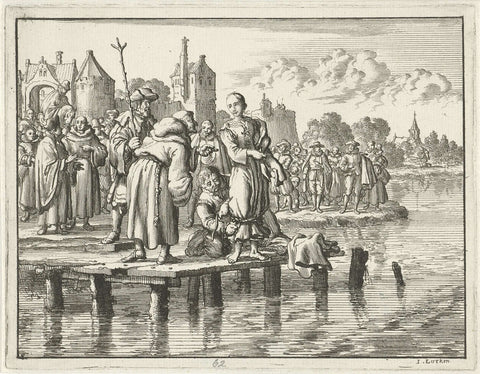 Mary of Monjou before she drowned, 1551, Jan Luyken, 1685 Canvas Print