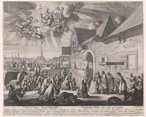 Homage of Joseph I to the Holy Sacrament, 1703, Caspar Luyken, 1701 - 1705 Canvas Print