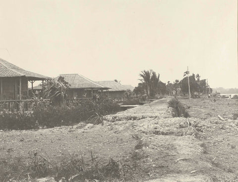 Houses on a road, anonymous, 1903 - 1907 Canvas Print