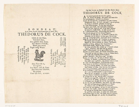 Cartoon on Theodorus de Cock, 1706, anonymous, 1706 Canvas Print