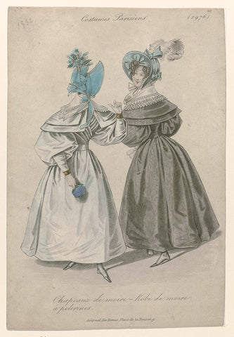 Journal des Dames, Costumes Parisiens, 1832, (2976): Chapeaux de moir (...), anonymous, 1832 Canvas Print