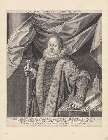 Portrait of Christoph Popel, baron of Lobkowicz, Aegidius Sadeler, 1602 Canvas Print