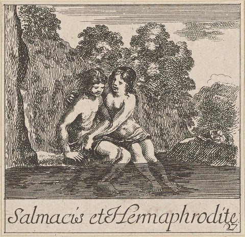 Salmacis en Hermaphroditus, anonymous, Stefano della Bella, 1620 - 1664 Canvas Print