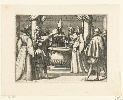 Baptism of the son of Margaret of Austria and Philip III, Jacques Callot, 1612 Canvas Print