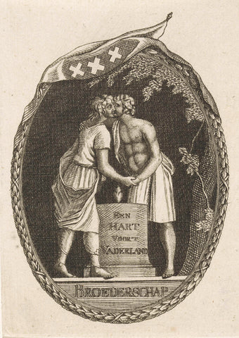 Shield with Brotherhood, on the Freedom Tree in Amsterdam, 1795, anonymous, 1795 Canvas Print