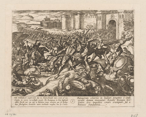 Germans come to help Civilis defeat the Romans at Bonn, 69-70, Antonio Tempesta, 1612 Canvas Print