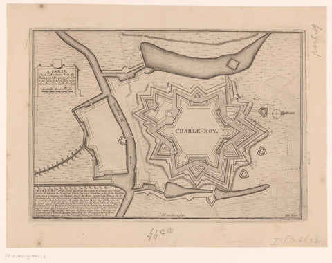 Fortress map of Charleroi, Harmanus van Loon, 1690 - 1700 Canvas Print