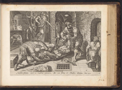 Evil servant thrown into a dark dungeon, Harmen Jansz Muller, 1646 Canvas Print