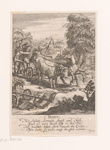 Farmer and Death, Rudolph Meyer, 1650 Canvas Print