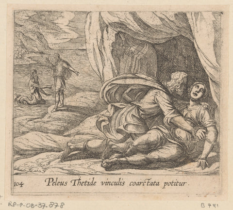 Peleus embraces Thetis, Antonio Tempesta, 1606 Canvas Print