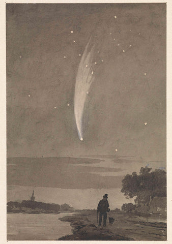 The comet of Donati, 10 October 1858, Cornelis van der Griendt, c. 1837 - c. 1918 Canvas Print