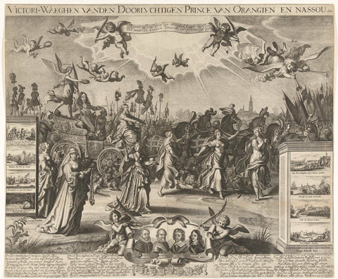 Triumphal chariot of the Prince of Orange, 1675, Daniël van den Bremden, 1675 Canvas Print