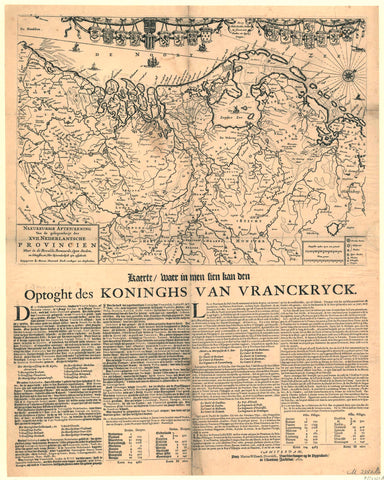 Map of the Netherlands, 1672, anonymous, 1672 Canvas Print