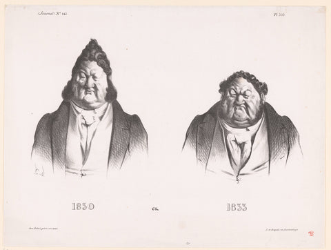 Caricature of King Louis-Philippe I of France in 1830 and 1833, Honoré Daumier, 1833 Canvas Print