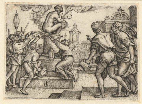 Punishment of princess who mocked Virgil, Georg Pencz, 1541 - 1542 Canvas Print