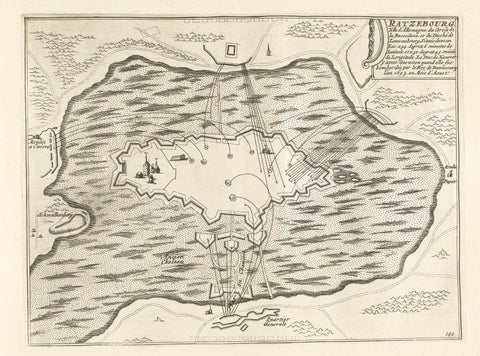 Bombardment of Ratzeburg, 1693, anonymous, 1702 - 1703 Canvas Print