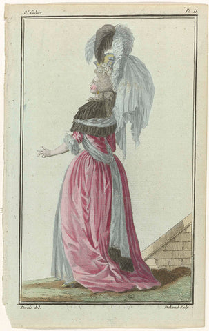 Cabinet des Modes ou les Modes Nouvelles, 1 March 1786, Pl. II, A.B. Duhamel, 1786 Canvas Print