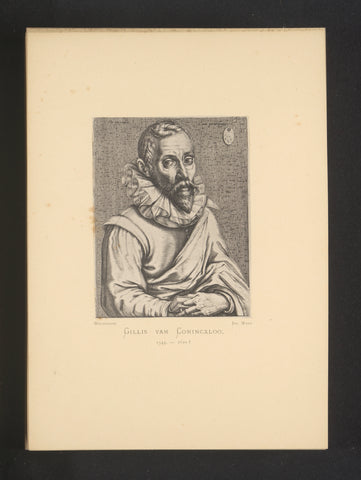 Reproduction of an engraving of a portrait of Gillis van Coninxloo by Hendrick Hondius, Joseph Maes, c. 1872 - in or before 1877 Canvas Print