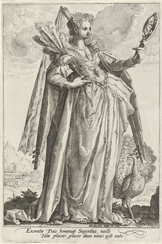 Hoogmoed (Superbia), Jacob Matham (attributed to), 1585 - 1589 Canvas Print