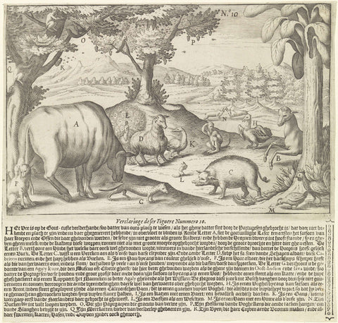 Native and alien animals in Guinea, Johann Theodor de Bry, 1602 Canvas Print