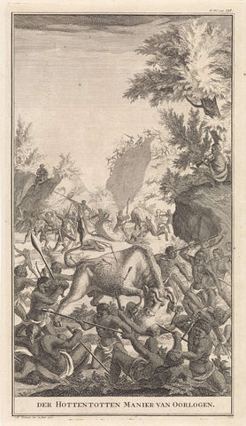 Khoikhoi at war, Abraham Zeeman, 1727 Canvas Print