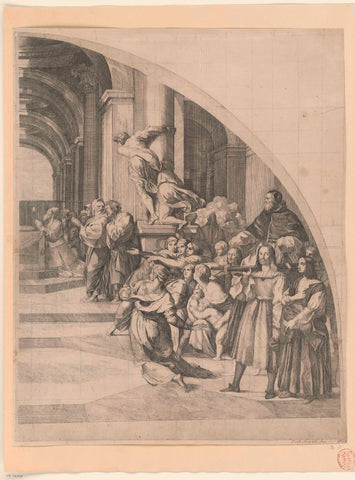 The expulsion of Heliodorus from the temple (right part), Carlo Maratti, 1635 - 1713 Canvas Print