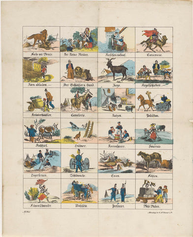 Various animals and figures, G.N. Renner & Co., 1837 - 1868 Canvas Print