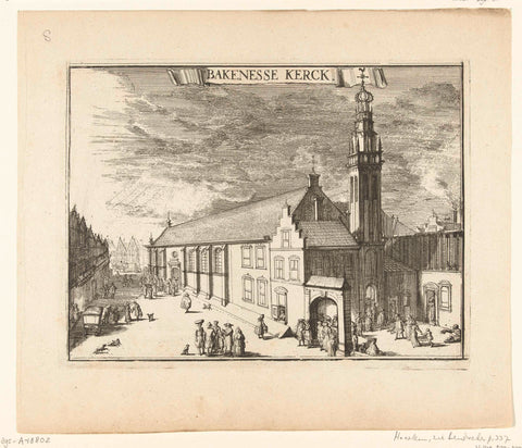 View of the Bakenesserkerk in Haarlem, Romeyn de Hooghe, 1688 - 1689 Canvas Print