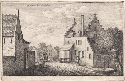 Dorpsstraat in Hemsen near Mechelen, Wenceslaus Hollar, 1664 Canvas Print